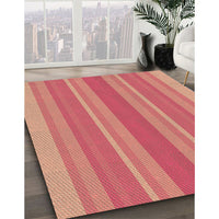 Patterned Crimson Red Rug, pat2698brn