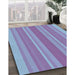 Patterned Denim Blue Rug in Family Room, pat2698lblu