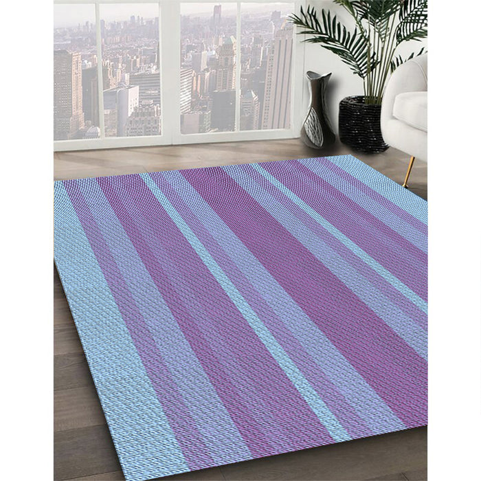 Machine Washable Transitional Denim Blue Rug in a Family Room, wshpat2698lblu