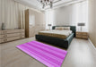 Patterned Fuchsia Magenta Purple Rug in a Bedroom, pat2698pur