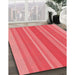 Patterned Red Rug in Family Room, pat2698rd