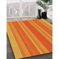 Patterned Scarlet Red Rug, pat2698yw