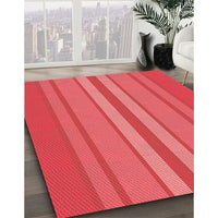 Patterned Red Rug, pat2699rd