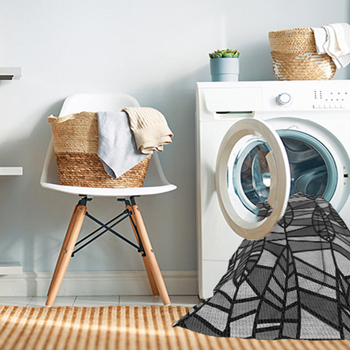 Machine Washable Transitional Charcoal Black Rug in a Washing Machine, wshpat270gry