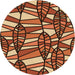 Square Patterned Orange Rug, pat270org