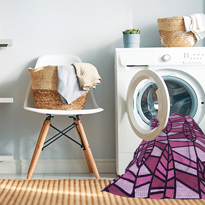 Machine Washable Transitional Deep Mauve Purple Rug in a Washing Machine, wshpat270pur