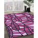 Machine Washable Transitional Deep Mauve Purple Rug in a Family Room, wshpat270pur