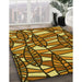 Patterned Yellow Rug in Family Room, pat270yw