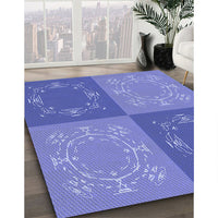 Patterned Sky Blue Rug, pat2700blu