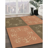 Patterned Sienna Brown Rug, pat2700brn