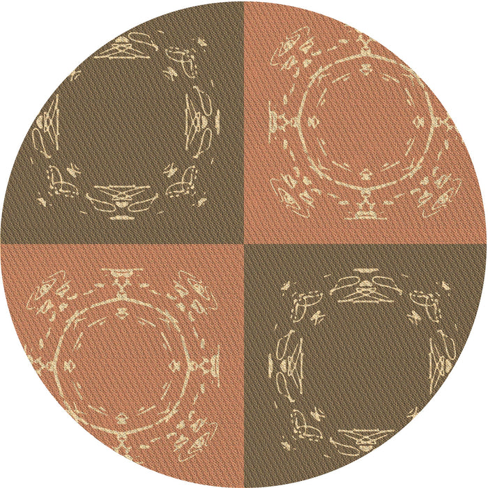 Square Machine Washable Transitional Sienna Brown Rug in a Living Room, wshpat2700brn