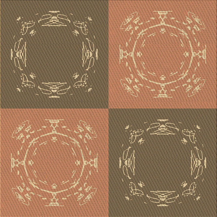 Round Patterned Sienna Brown Rug, pat2700brn