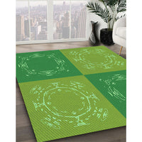 Patterned Green Rug, pat2700grn