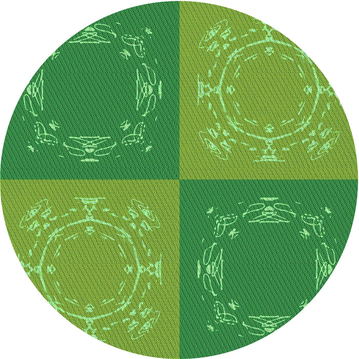 Square Machine Washable Transitional Green Rug in a Living Room, wshpat2700grn