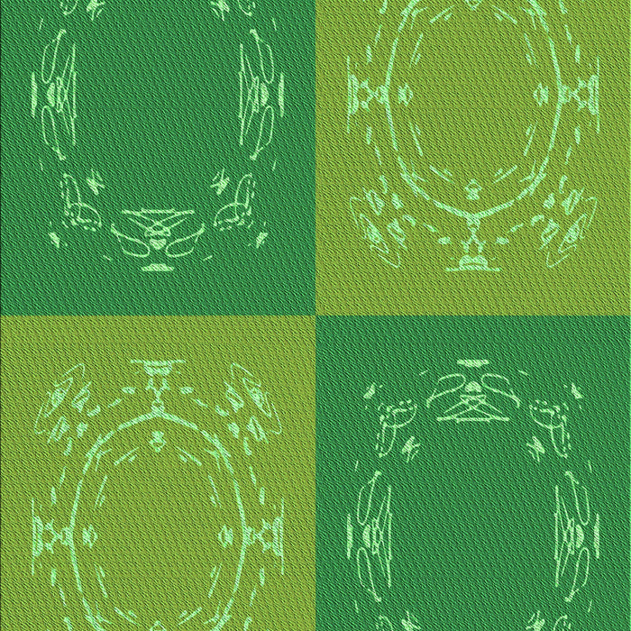 Machine Washable Transitional Green Rug, wshpat2700grn