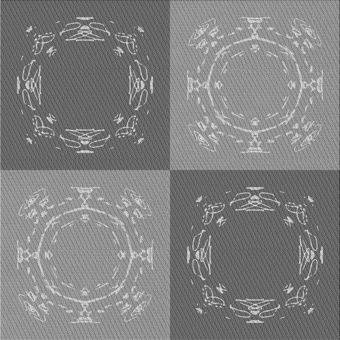 Round Patterned Ash Gray Rug, pat2700gry