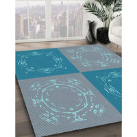 Patterned Steel Blue Rug, pat2700lblu