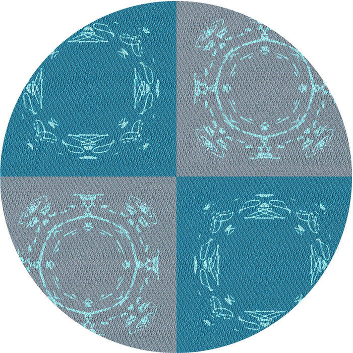 Square Machine Washable Transitional Steel Blue Rug in a Living Room, wshpat2700lblu
