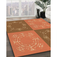 Patterned Mahogany Brown Rug, pat2700org