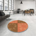 Round Patterned Mahogany Brown Rug in a Office, pat2700org