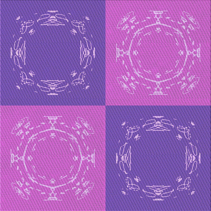 Round Patterned Purple Rug, pat2700pur