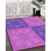 Patterned Purple Rug in Family Room, pat2700pur