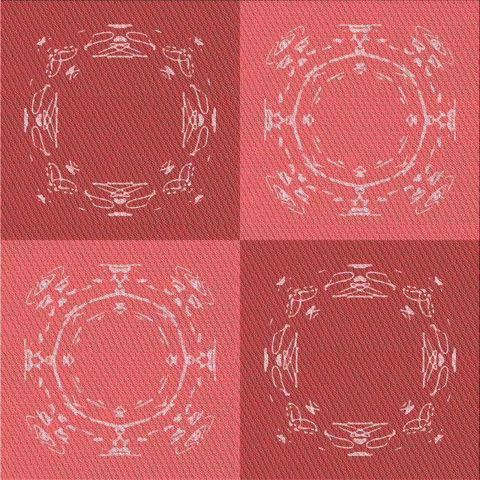 Round Patterned Red Rug, pat2700rd