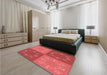 Patterned Red Rug in a Bedroom, pat2700rd