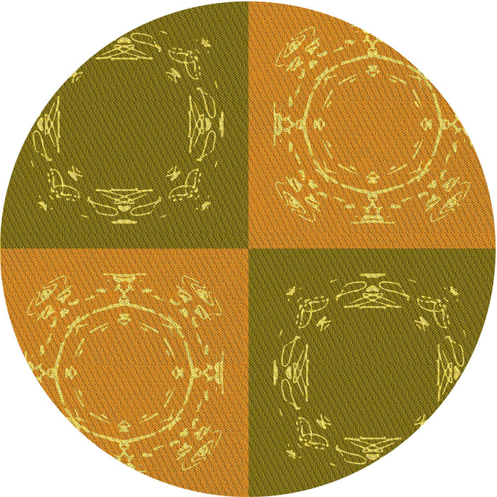 Square Machine Washable Transitional Orange Gold Rug in a Living Room, wshpat2700yw