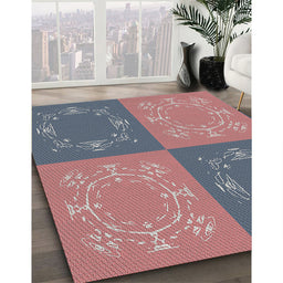 Patterned Dark Gray Novelty Rug in Family Room, pat2700