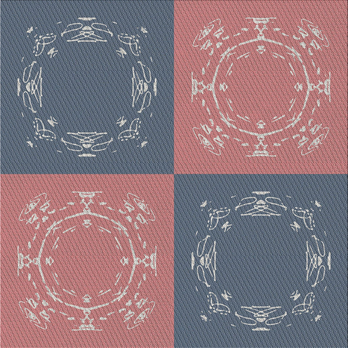 Square Patterned Dark Gray Novelty Rug, pat2700