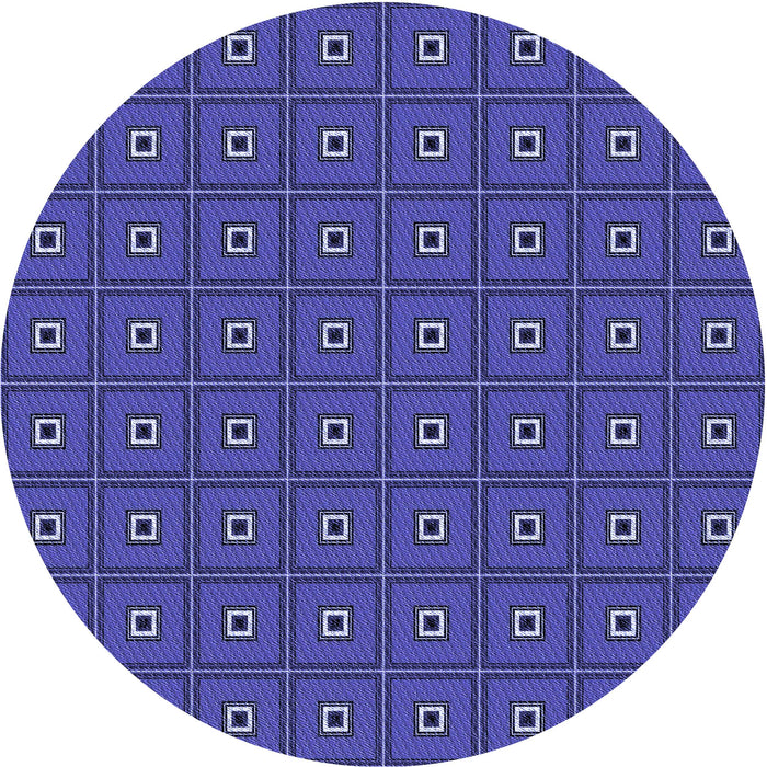 Square Patterned Sapphire Blue Rug, pat2701blu