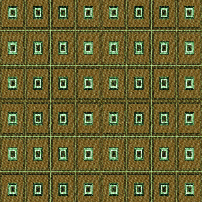 Patterned Dark Yellow Green Rug, pat2701grn