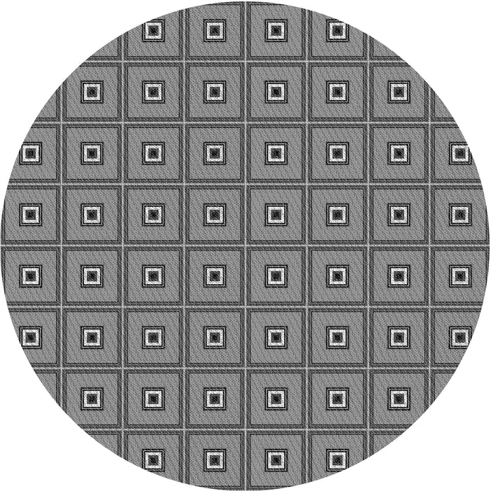 Square Patterned Dark Gray Rug, pat2701gry