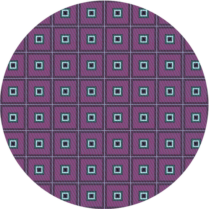 Square Patterned Purple Rug, pat2701lblu