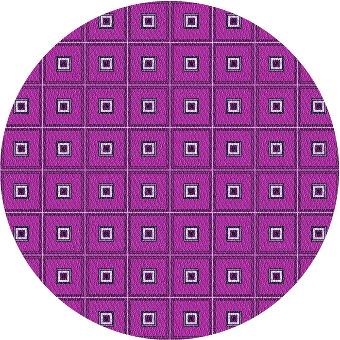 Square Patterned Magenta Pink Rug, pat2701pur