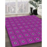 Patterned Magenta Pink Rug, pat2701pur