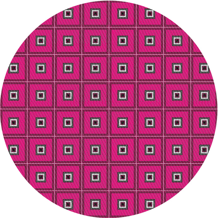 Square Machine Washable Transitional Pink Rug, wshpat2701