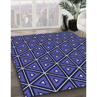 Patterned Medium Slate Blue Rug, pat2702blu