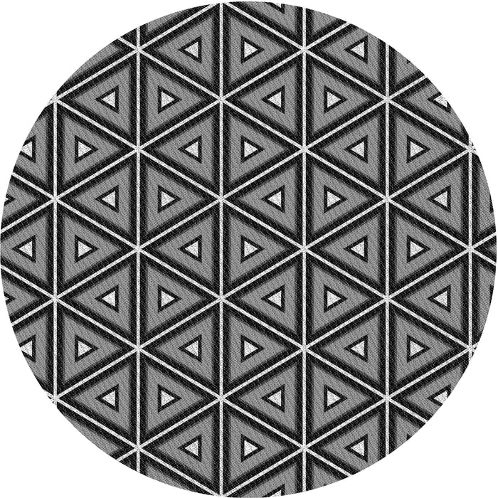 Square Patterned Charcoal Black Rug, pat2702gry