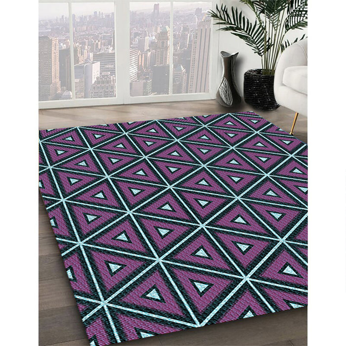 Patterned Purple Rug in Family Room, pat2702lblu