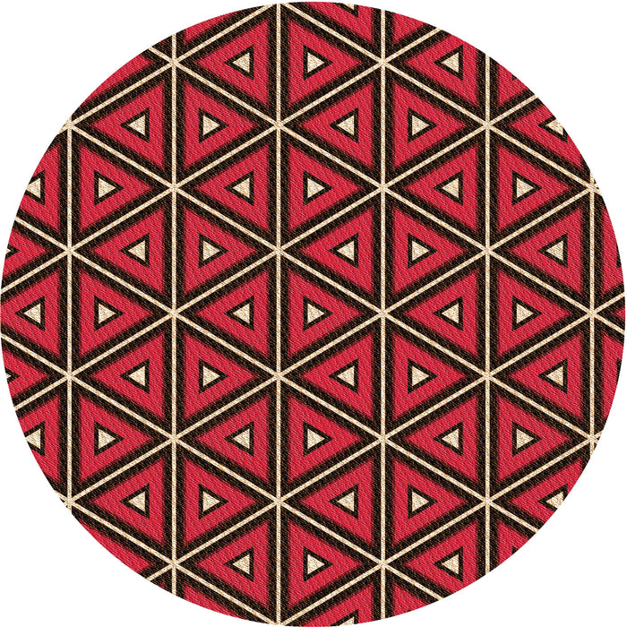 Square Patterned Sienna Brown Rug, pat2702org