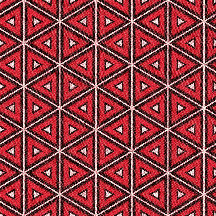 Round Patterned Tomato Red Rug, pat2702rd