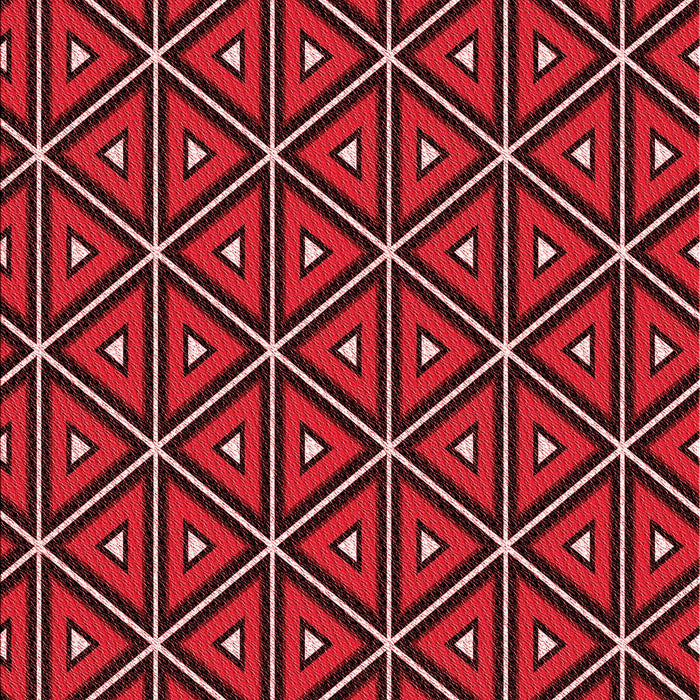 Patterned Tomato Red Rug, pat2702rd