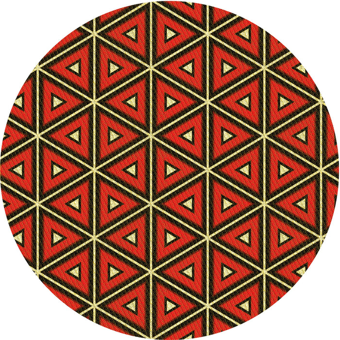 Square Patterned Cranberry Red Rug, pat2702yw