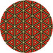 Square Patterned Cranberry Red Rug, pat2702yw
