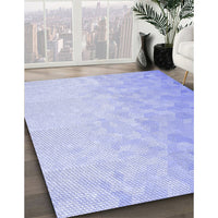 Patterned Sky Blue Rug, pat2703blu