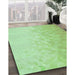 Machine Washable Transitional Green Rug in a Family Room, wshpat2703grn