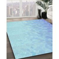 Patterned Crystal Blue Rug, pat2703lblu