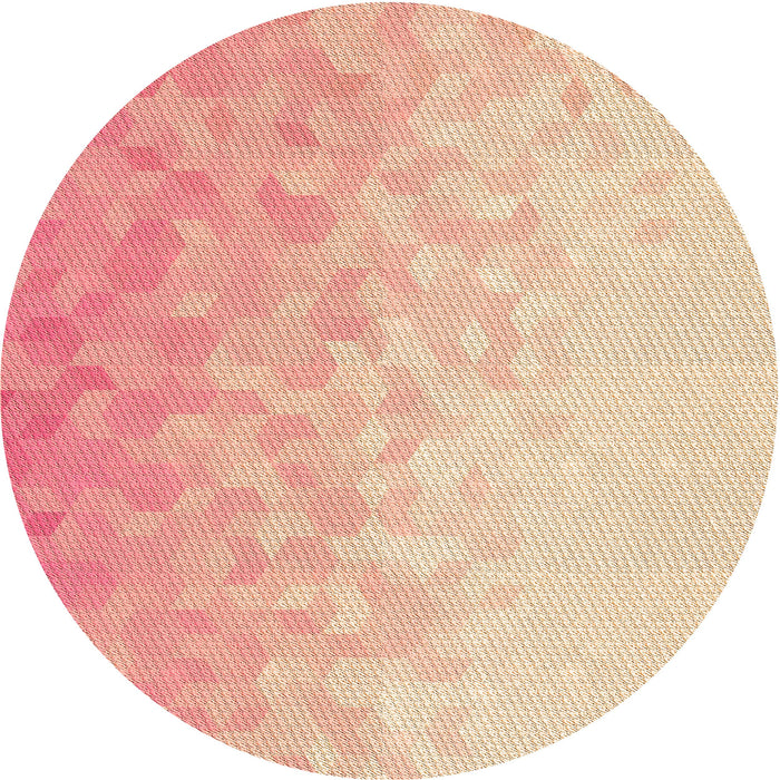 Square Patterned Deep Peach Orange Rug, pat2703org